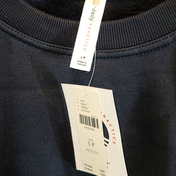 Anthropologie Daily Practice Mini Dress Tunic Top Sz Large Black Pullover $118 - Picture 12 of 16